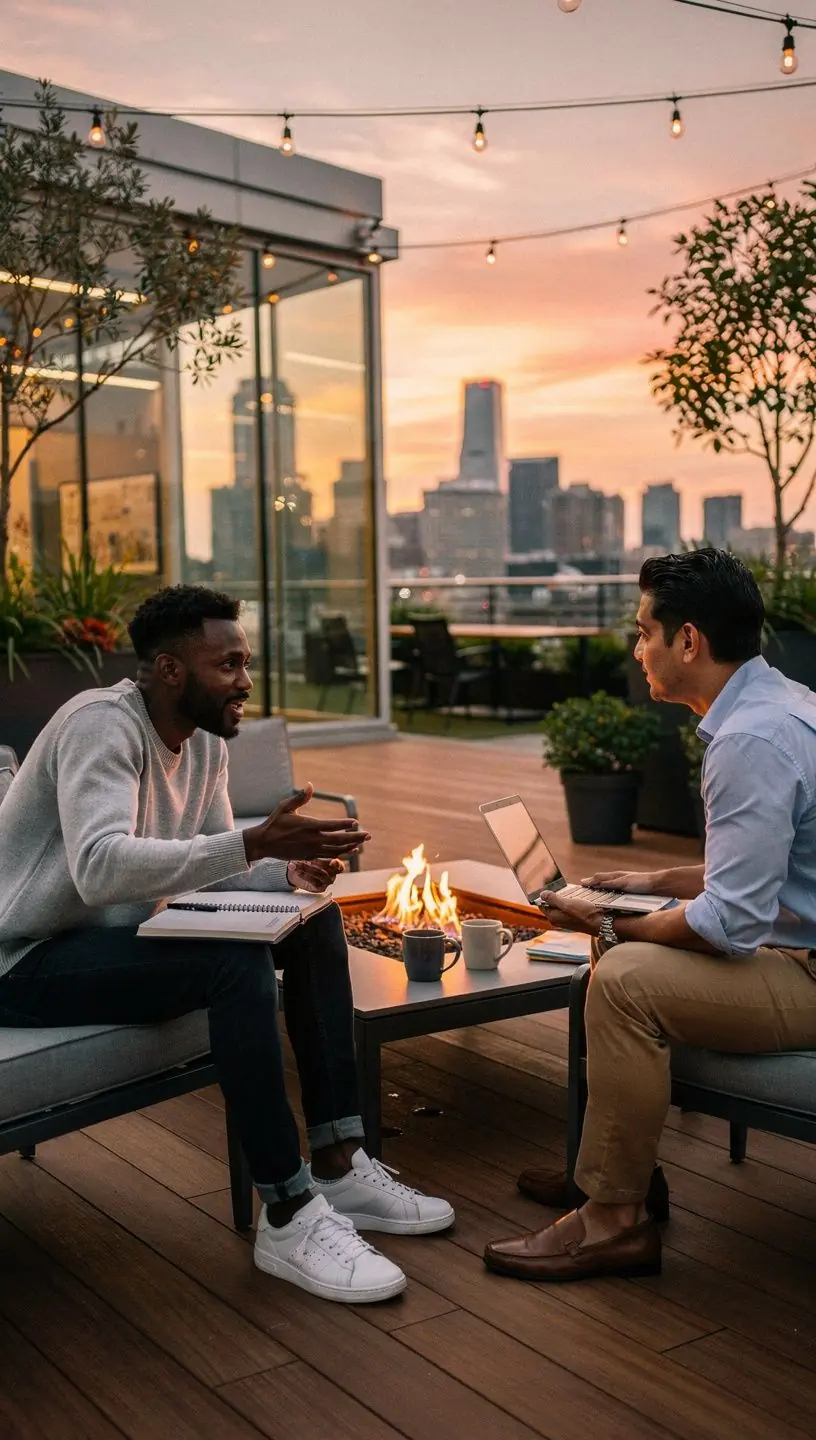 Recepcja z minimalistycznym wystrojem i przyjaznym personelem.