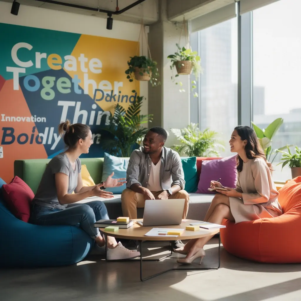 Funkcjonalne układy biura umożliwiające swobodny przepływ gości.