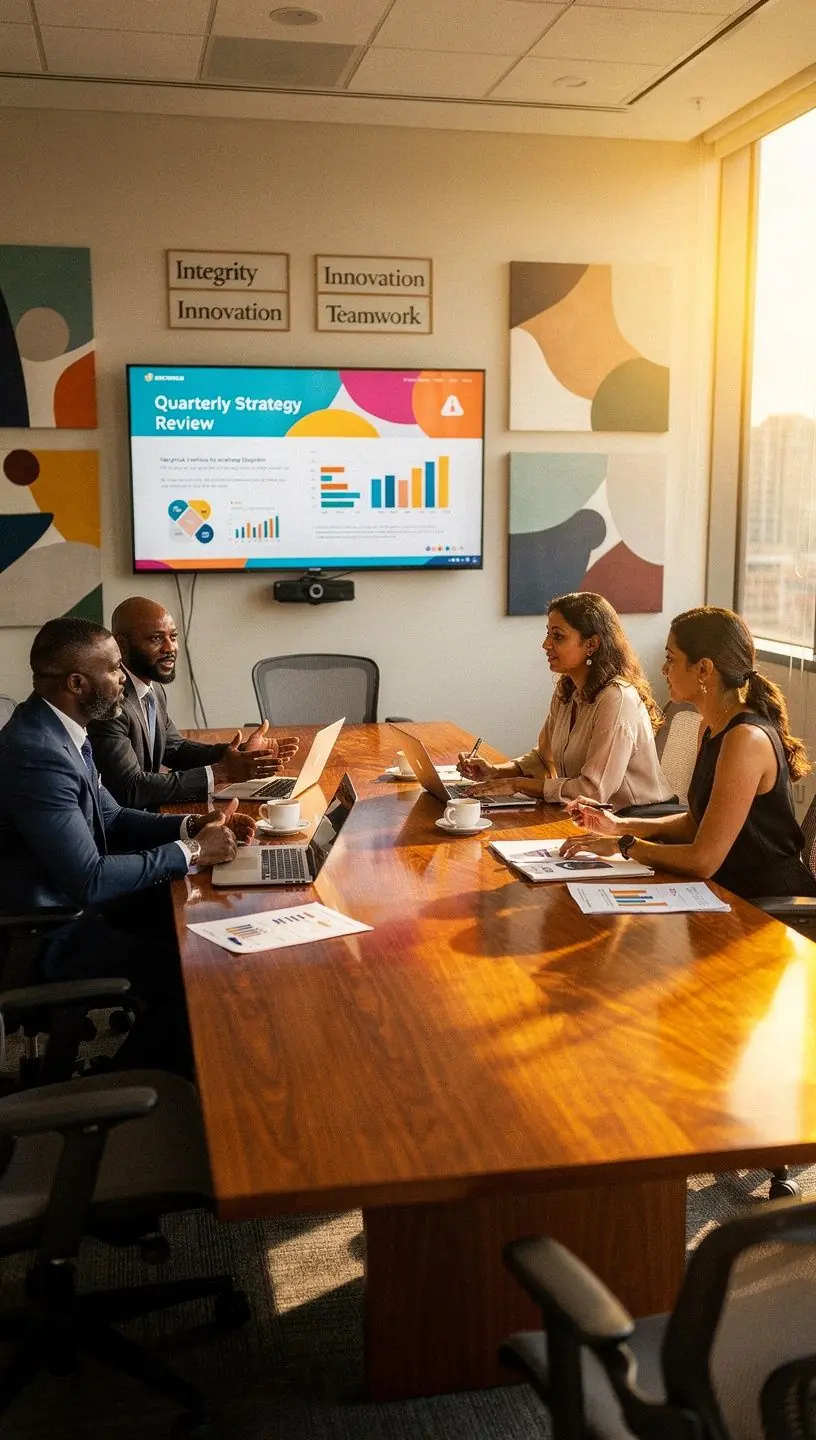 Przestrzeń wspólna z wygodnymi fotelami i dostępem do technologii.